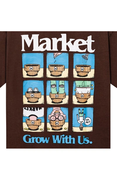 Shop Market Grow With Us Cotton Graphic T-shirt In Mocha