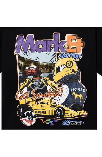 Shop Market Express Racing Graphic T-shirt In Washed Black