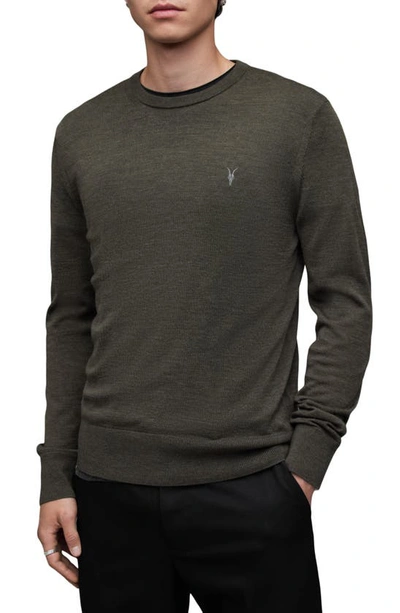 Shop Allsaints Mode Slim Fit Wool Sweater In Rye Grass Green Marl