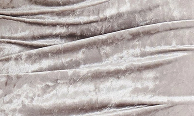 Shop Steve Madden Kali Empire Waist Long Sleeve Stretch Crushed Velvet Minidress In Grey Velvet