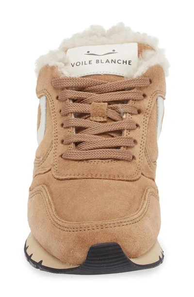 Shop Voile Blanche Julia Genuine Shearling & Suede Sneaker In Tobacco Ice