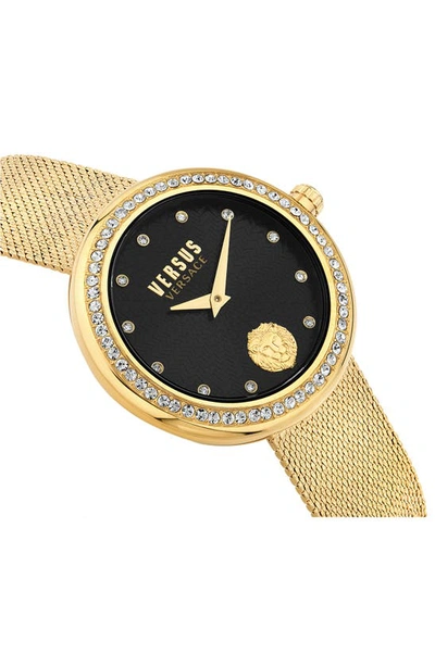 Shop Versus Lea Mesh Strap Watch, 35mm In Ip Yellow Gold/ Black