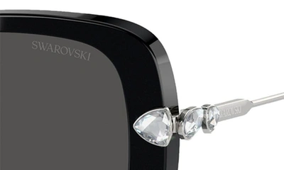 Shop Swarovski 56mm Square Sunglasses In Black