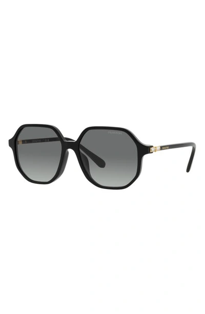 Swarovski Sk6003 Irregular-frame Gem-embellished Acetate Sunglasses In Black