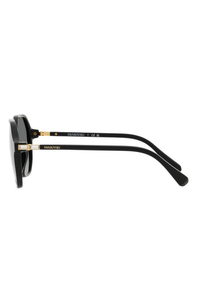 Swarovski Sk6003 Irregular-frame Gem-embellished Acetate Sunglasses In Black
