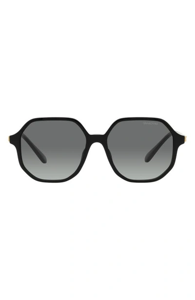 Swarovski 57mm Gradient Octagonal Sunglasses In Black