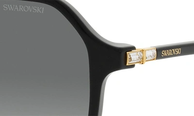 Swarovski 57mm Gradient Octagonal Sunglasses In Black