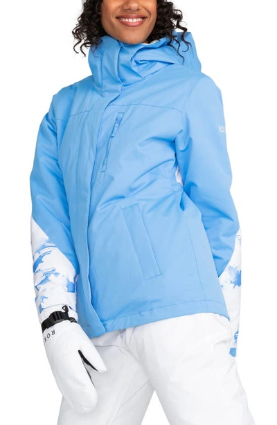 Shop Roxy Jetty Block Durable Water Repellent Hooded Technical Snow Jacket In Clouds