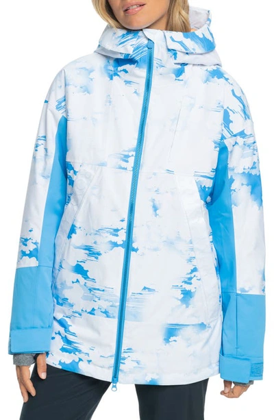 Shop Roxy X Chloe Kim Waterproof Snow Jacket In Clouds