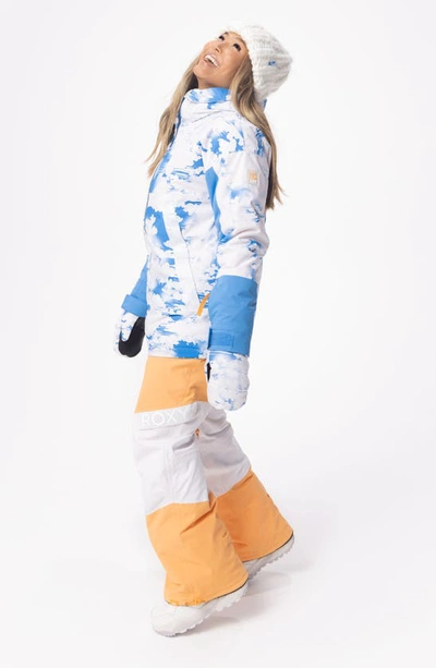 Shop Roxy X Chloe Kim Waterproof Snow Jacket In Clouds