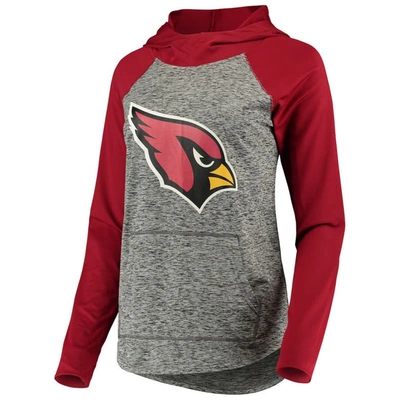 Shop G-iii 4her By Carl Banks Heathered Gray/cardinal Arizona Cardinals Championship Ring Pullover Hoodie In Heather Gray