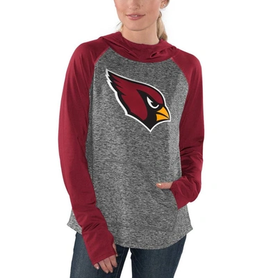 Shop G-iii 4her By Carl Banks Heathered Gray/cardinal Arizona Cardinals Championship Ring Pullover Hoodie In Heather Gray