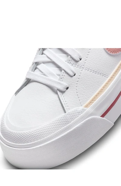 Shop Nike Court Legacy Lift Platform Sneaker In White/ Red/ Guava