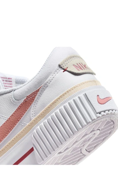 Shop Nike Court Legacy Lift Platform Sneaker In White/ Red/ Guava