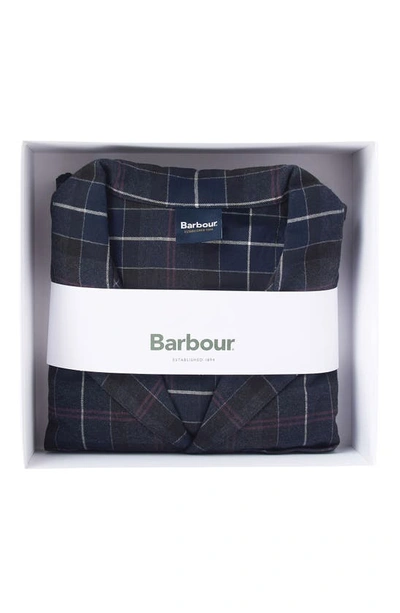Shop Barbour Laith Plaid Pajamas In Black Slate Tartan