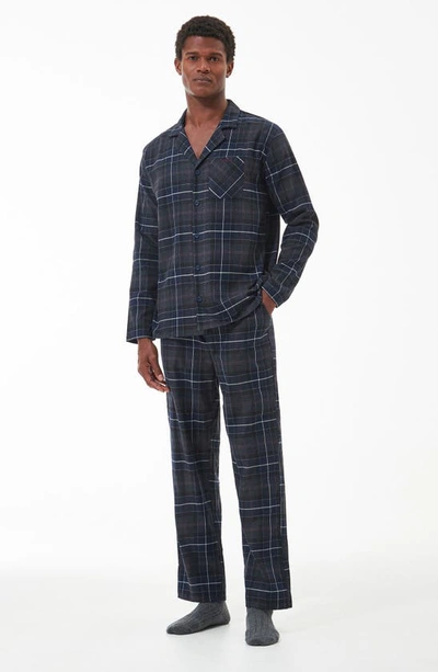 Shop Barbour Laith Plaid Pajamas In Black Slate Tartan