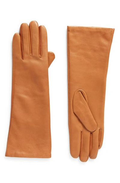 Shop Vince Cashmere Lined Leather Gloves In Mink