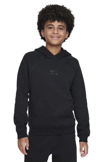 Shop Nike Kids'  Air Pullover Hoodie In Black/ Black