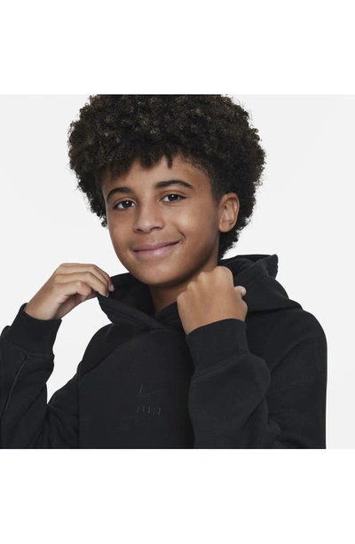 Shop Nike Kids'  Air Pullover Hoodie In Black/ Black