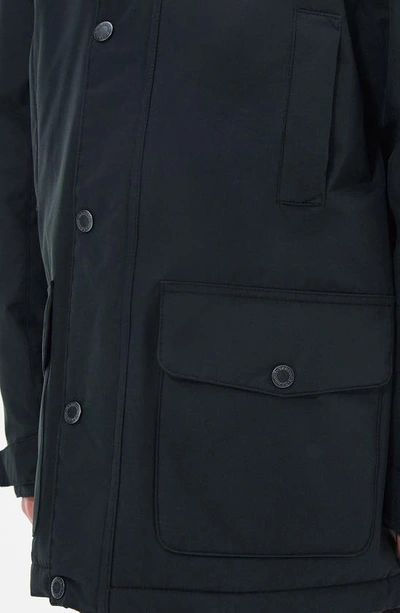 Barbour Kids' Ripley Faux Fur Trim Water Repellent Parka In Black