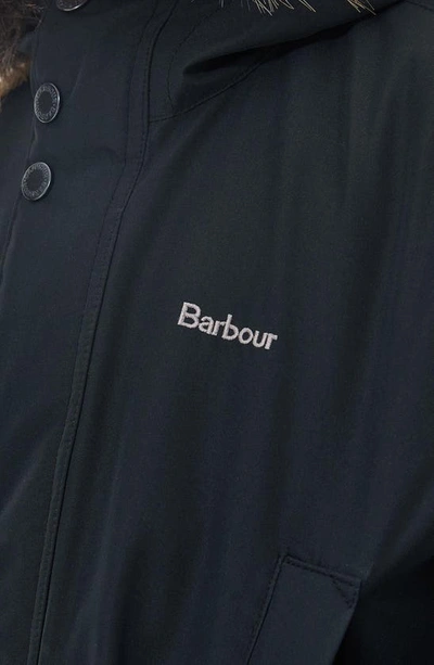 Barbour Kids' Ripley Faux Fur Trim Water Repellent Parka In Black