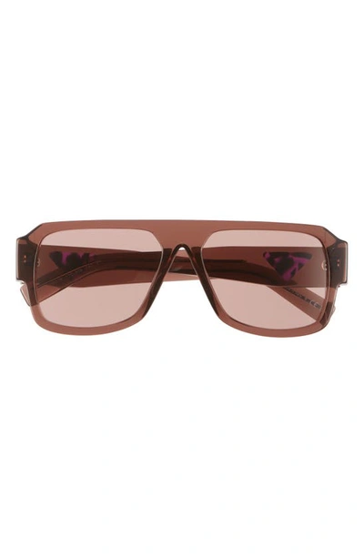 Shop Prada 56mm Pilot Sunglasses In Transparent