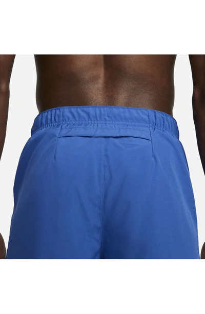 Shop Nike Dri-fit Challenger 5-inch Brief Lined Shorts In Game Royal/ Game Royal/ Black