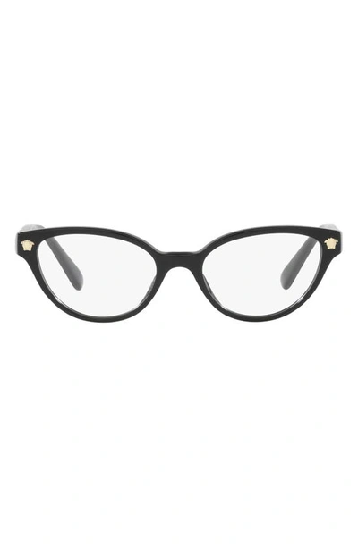 Versace 47mm Small Cat Eye Optical Glasses In Black