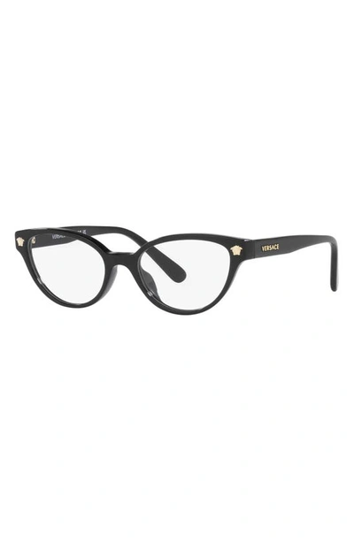 Versace 47mm Small Cat Eye Optical Glasses In Black