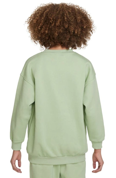 Shop Nike Kids' Sportswear Club Fleece Sweatshirt In Honeydew/ White
