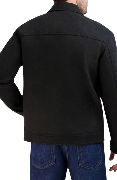 Shop Cole Haan Stretch Trucker Jacket In Black
