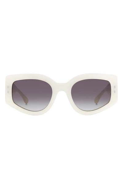 Shop Isabel Marant 54mm Gradient Cat Eye Sunglasses In Pearl White/ Grey Shaded