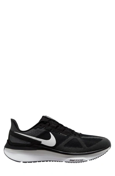 Shop Nike Air Zoom Structure 25 Road Running Shoe In Black/ White/ Iron Grey