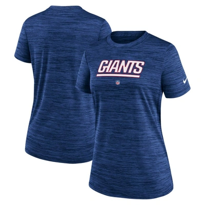 Shop Nike Royal New York Giants Sideline Velocity Performance T-shirt