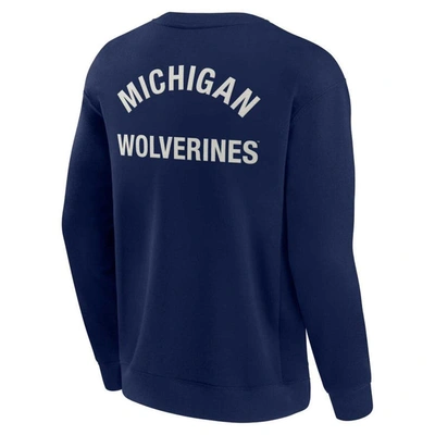 Shop Fanatics Signature Unisex  Navy Michigan Wolverines Super Soft Pullover Crew Sweatshirt