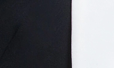 Shop Alice And Olivia Silvie Contrast Trim Shoulder Pad Blazer In Black/ Ecru