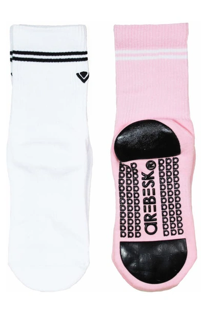 Shop Arebesk Assorted 2-pack Grip Crew Socks In Small