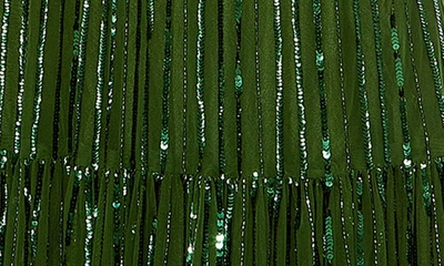 Shop Mac Duggal Sequin Flutter Sleeve Gown In Emerald