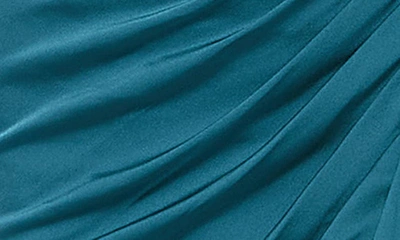 Shop Mac Duggal Off The Shoulder Satin Gown In Ocean