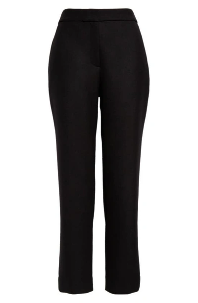 Shop Adam Lippes High Waist Double Face Stretch Wool Ankle Pants In Black