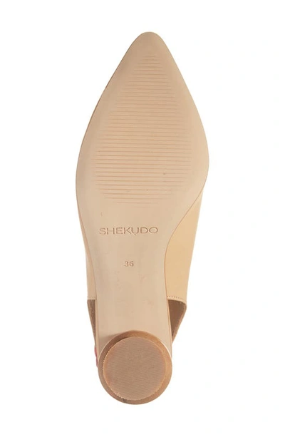 Shop Shekudo Leather Slingback Pump In Beige And Red