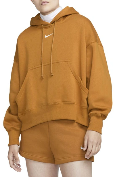 Shop Nike Sportswear Phoenix Fleece Pullover Hoodie In Desert Ochre/ Sail