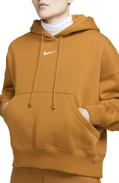 Shop Nike Sportswear Phoenix Fleece Pullover Hoodie In Desert Ochre/ Sail