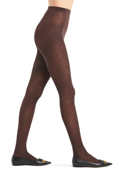 Shop Wolford Merino Wool Blend Tights In Soft Cacao