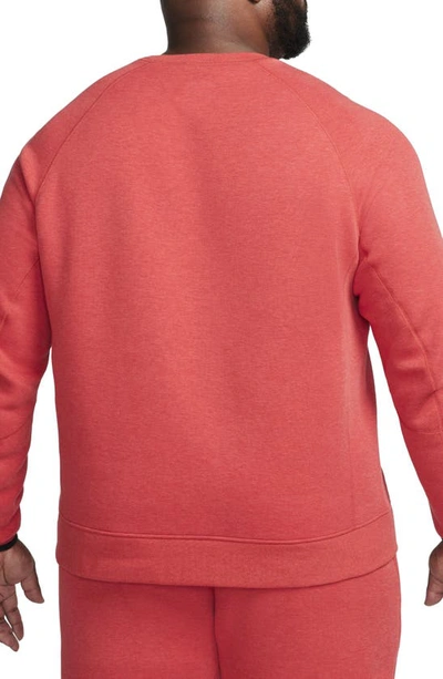 Shop Nike Tech Fleece Crewneck Sweatshirt In University Red/ Black