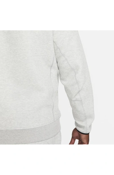 Shop Nike Tech Fleece Crewneck Sweatshirt In Dark Grey Heather/ Black