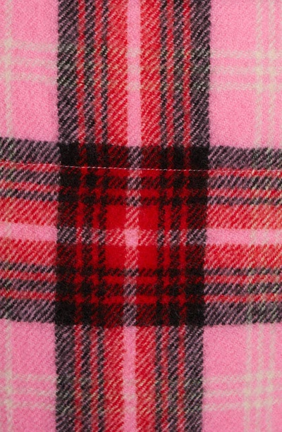 Shop Moncler Zambeze Plaid Wool Flannel Puffer Jacket In Pink