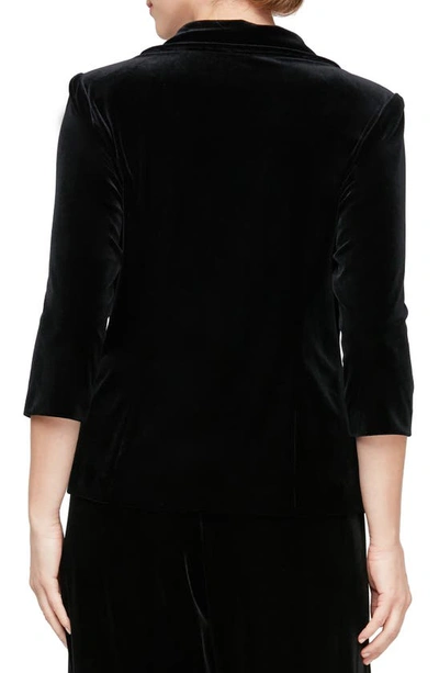 Alex Evenings Velvet Jacket In Black
