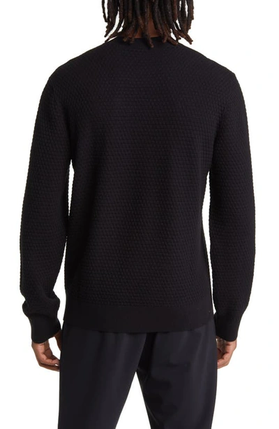 Shop Armani Exchange Cotton Crewneck Sweater In Black