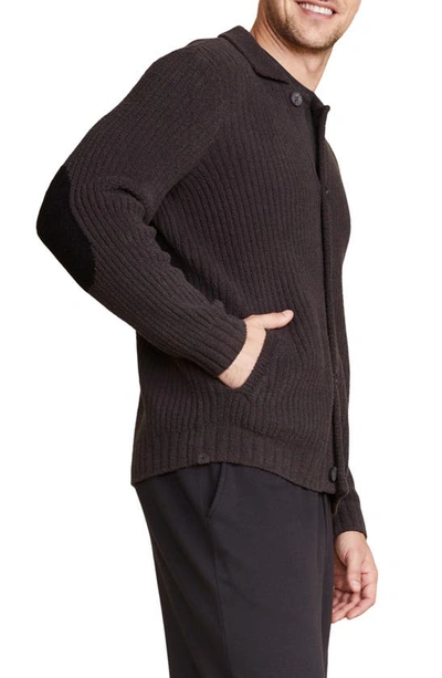 Shop Barefoot Dreams Cozychic® Ribbed Full Button Cardigan In Carbon